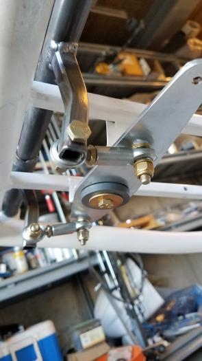 Scissor plate and rudder controls in place