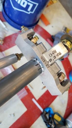 Cyclic shaft and mixer marked prior to drilling