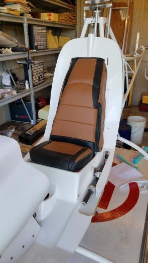 Seat upholstery installed