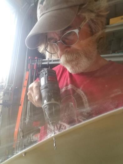 Drilling upper windscreen