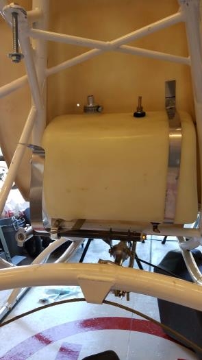 Straps drilled and fitted for auxillary tank