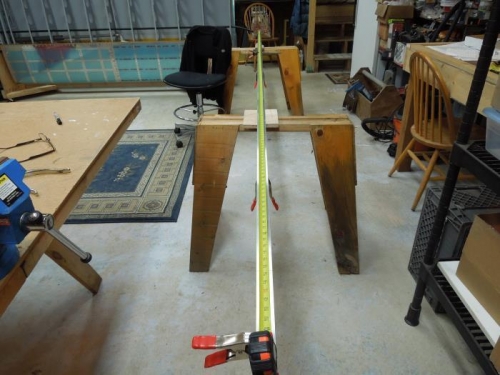 Clamped both longerons together with tape measure