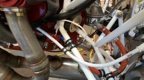 Fuel line connected to fuel flow transducer