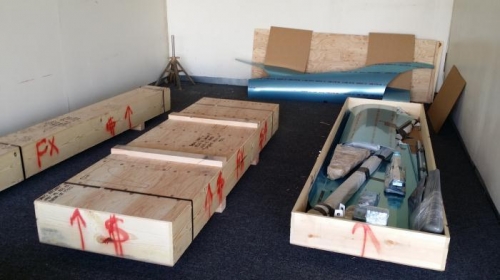 Just opened the tail kit box.  Other two boxes are the wings.