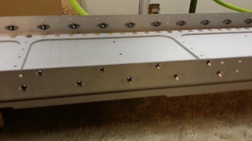 Outside of flage with nut plates installed