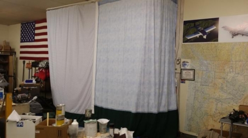 Paint booth closed for painting