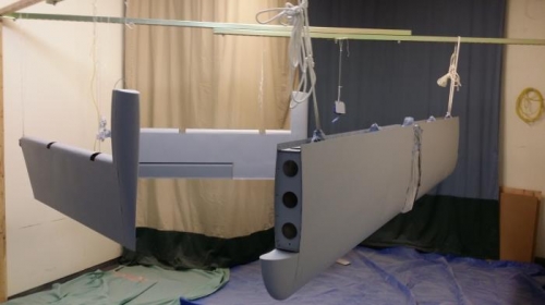 Horizontal stab and elevators undercoated