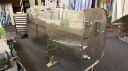 Bottom view of the two forward fuselage halfs.