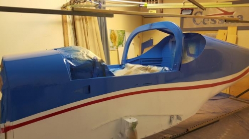 Fuselage clear coated