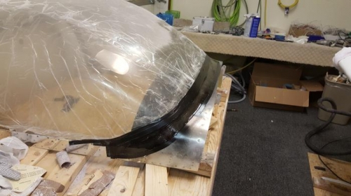 Canopy fiberglassing getting closer to done