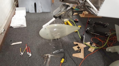 Nose gear faring ready for nutplates.