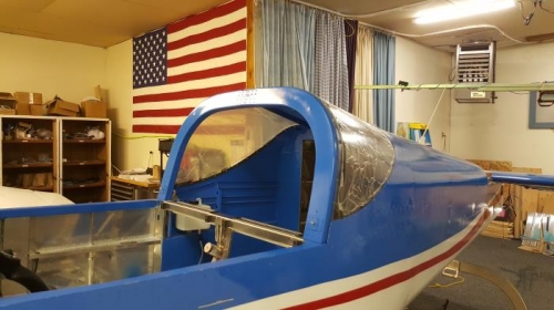 Rear canopy installed.  Left the protective plastic on for protection while working.