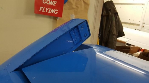 Elevator balance weights installed and painted.