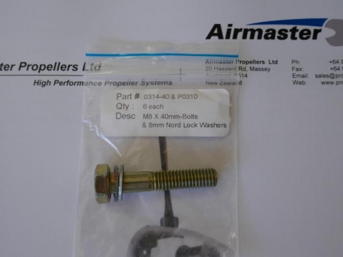 M8 X 40mm-Bolt as supplied.