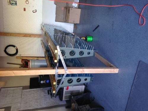 Right wing doubler fabricated and the main skins clecoed into place