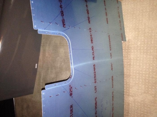 Reference lines drawn on the main skins extending from the wing tie down holes.