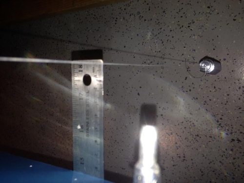 8.5 cm at the root and tip of the left wing.  Zero twist