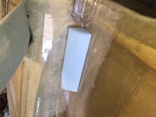 Foam mold before release tape