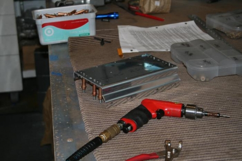 Battery box cleco'd together and upside down in this picture.