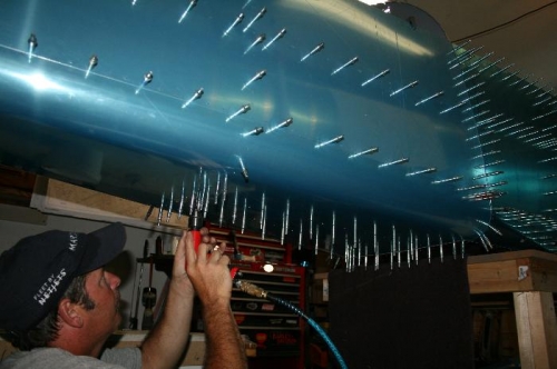 Drilling the bottom of the tail cone (F842-1)