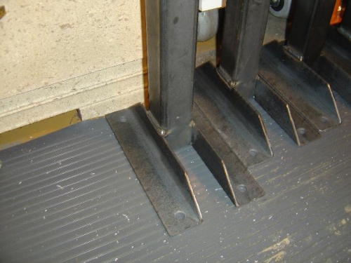 Angle iron feet.