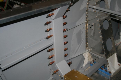 Center section bulkhead covers cleco'd into place.