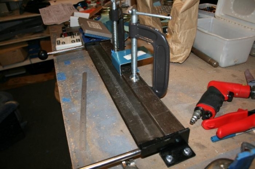 building the 'c' bracket on the sheet metal brake.