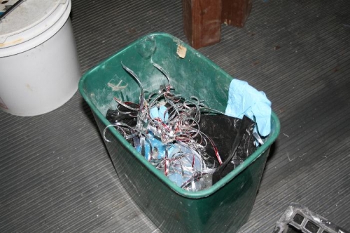 Waste basket full of trimmings....