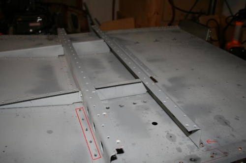 The red box shows cleco's where rivets should go and the area shows rivets where clecos should be - du