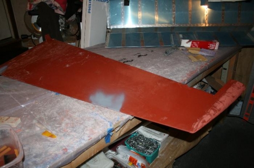 More filling and sanding on the rudder caps and one little ding