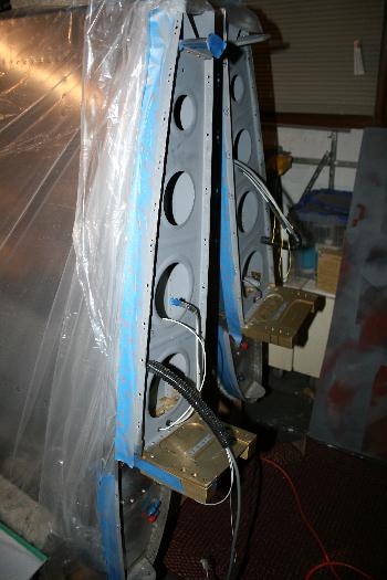 Primed the wing root fairing nutplate c/s holes
