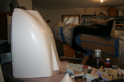 white cowl - black fwd fuse in the background