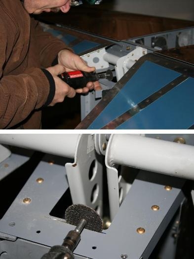 Trimming the aft deck with the dremmel.