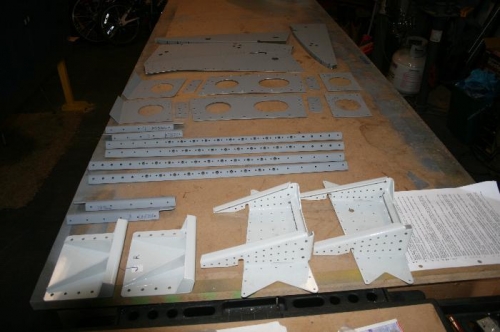 All of gear tower parts are shown - the light colored ones are the powder coated weldments from Vans.