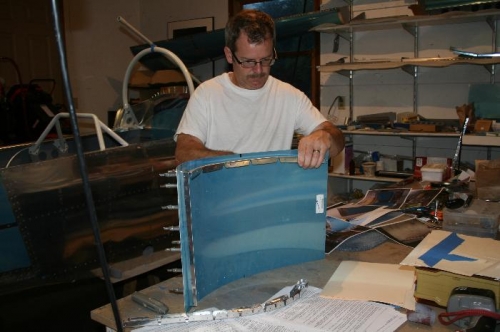 Here I am cleco'ing the baggage door assembly together.