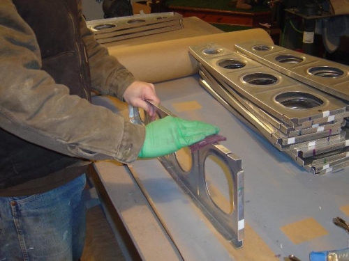Scuffing the rib flanges with a maroon scotchbrite pad