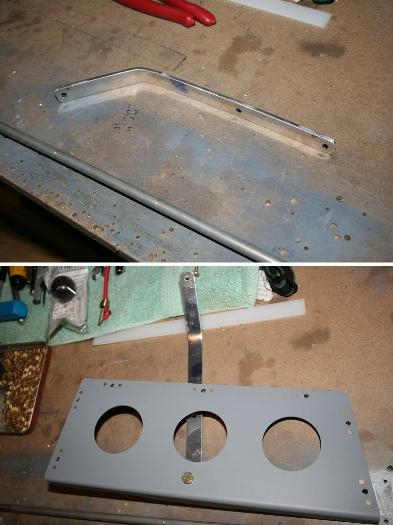 The lever temporarily bolted to the bracket - rear throttle