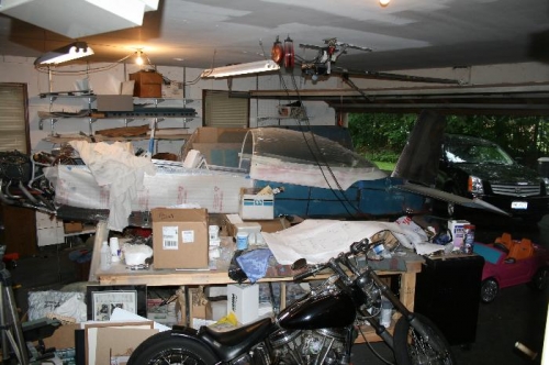 Amid all that junk is an airplane - I promise!