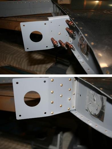 VS frt attach bracket - the plans called for -6 rivets,but -7s were more appropriate.