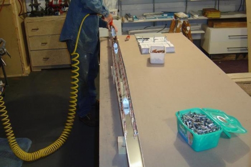 Drilling the elevator attach brackets
