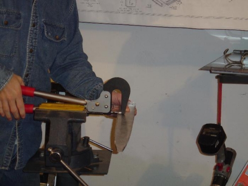 Dimpled ribs w/hand squeezer in the vise - works great!