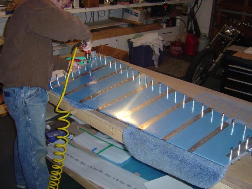 Match-drilling the skins to the structure
