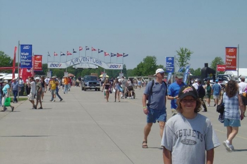 Mitchel and the main gate. This was while waiting in line :45 minutes to eat......airshow life!