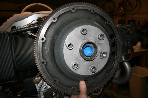 Shown with flywheel/starter ring gear in place