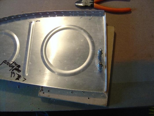 Tooling hole cover cleco'd in place.