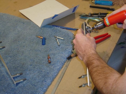 Match-drilling the new doubler to the stiffner