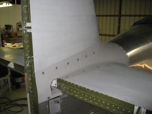 Empennage fairing attached.