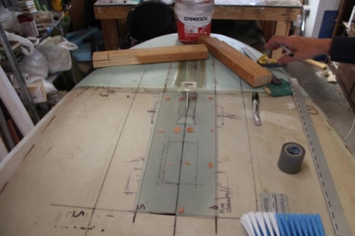 Trial fit of doors, wheel is in the way.