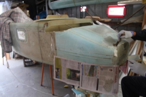 On with the top skin