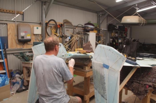 Glueing on left wingtip light mount